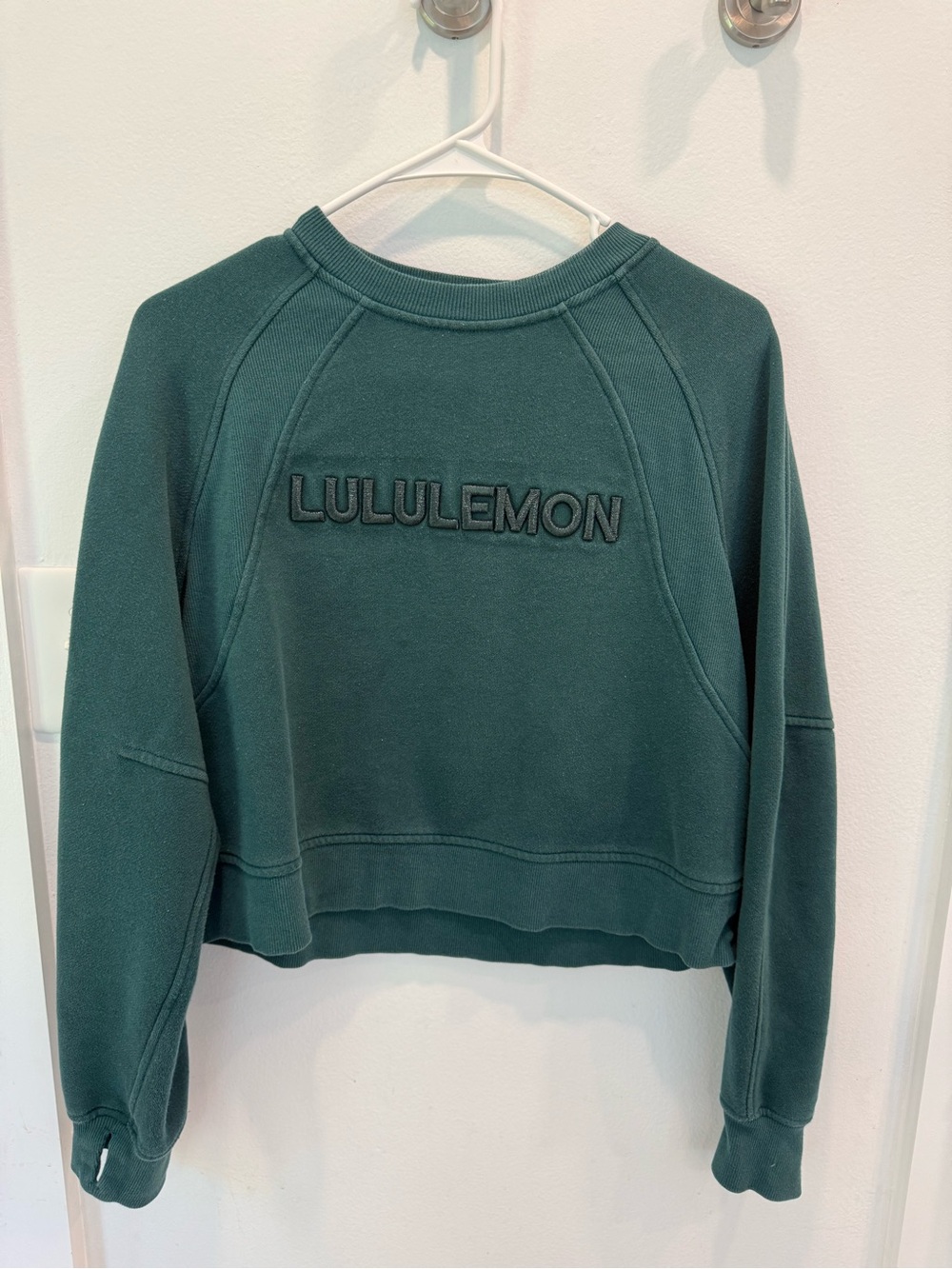 lululemon athletica Forest Green Cropped Crew Sweatshirt
